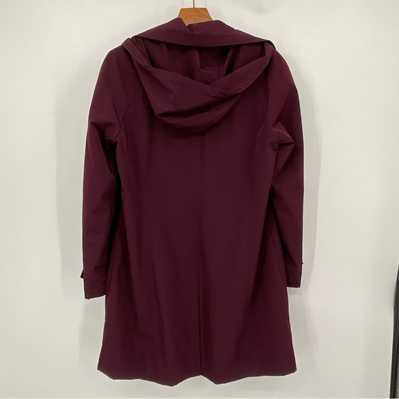London Fog Womens Hooded Topper Jacket Size Large Burgundy - Picture 6 of 10